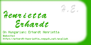 henrietta erhardt business card